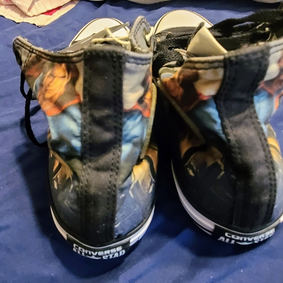 Converse Black and Blue Superhero High-Top Sneakers For Men Or Women! - Picture 3 of 6